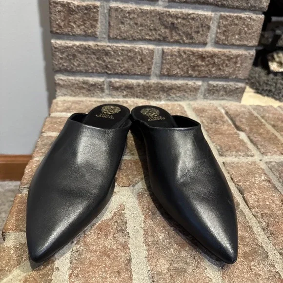 Vince Camuto Women's Arlette Slip-On Mules Black Leather Size 11M #232 - Picture 2 of 16